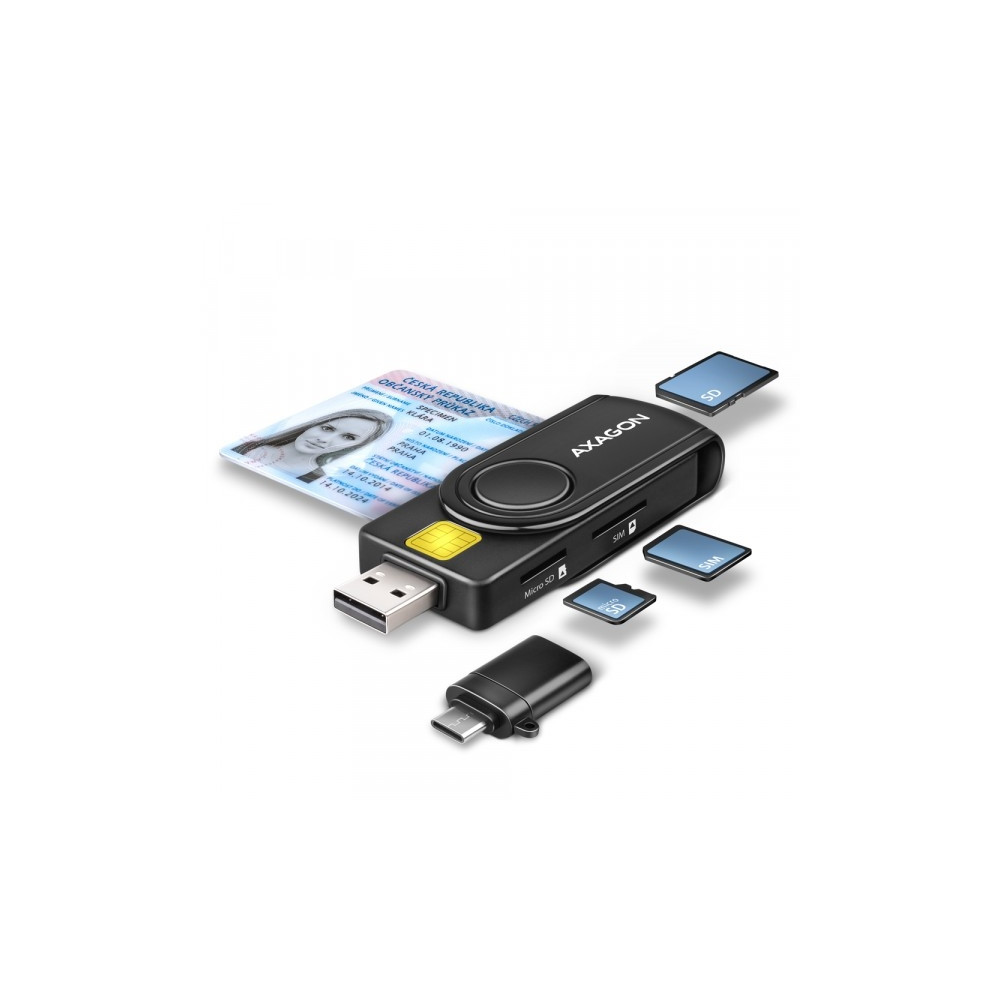 Produktbild för AXAGON SMART-kortläsare - USB 2.0