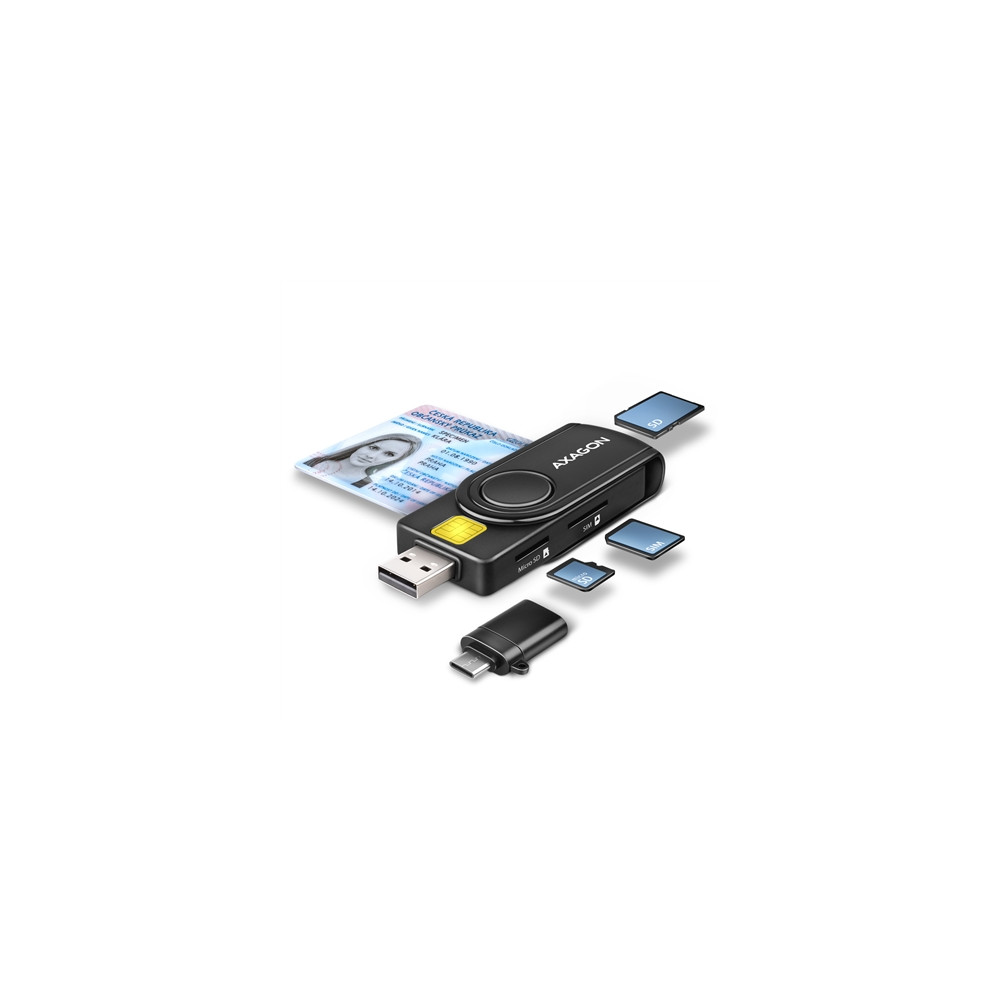 Produktbild för AXAGON SMART-kortläsare - USB 2.0