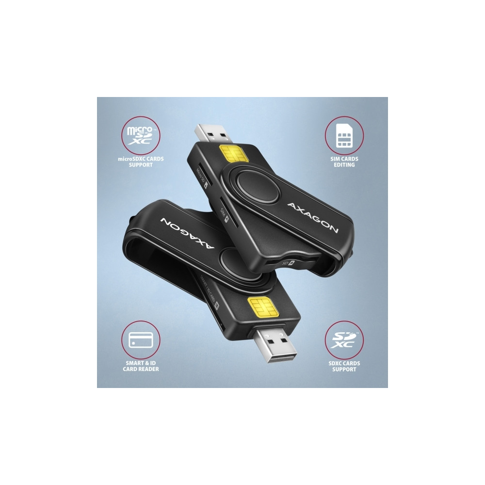 Produktbild för AXAGON SMART-kortläsare - USB 2.0