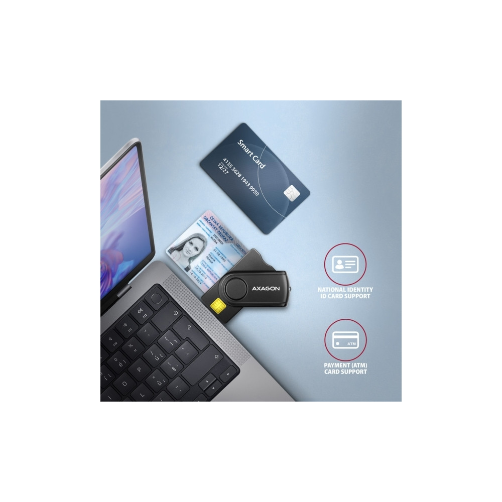 Produktbild för AXAGON SMART-kortläsare - USB 2.0