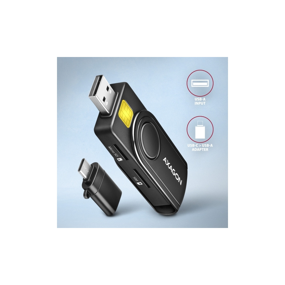 Produktbild för AXAGON SMART-kortläsare - USB 2.0