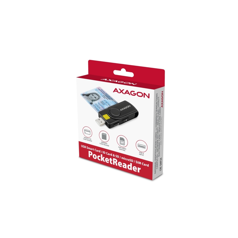 Produktbild för AXAGON SMART-kortläsare - USB 2.0