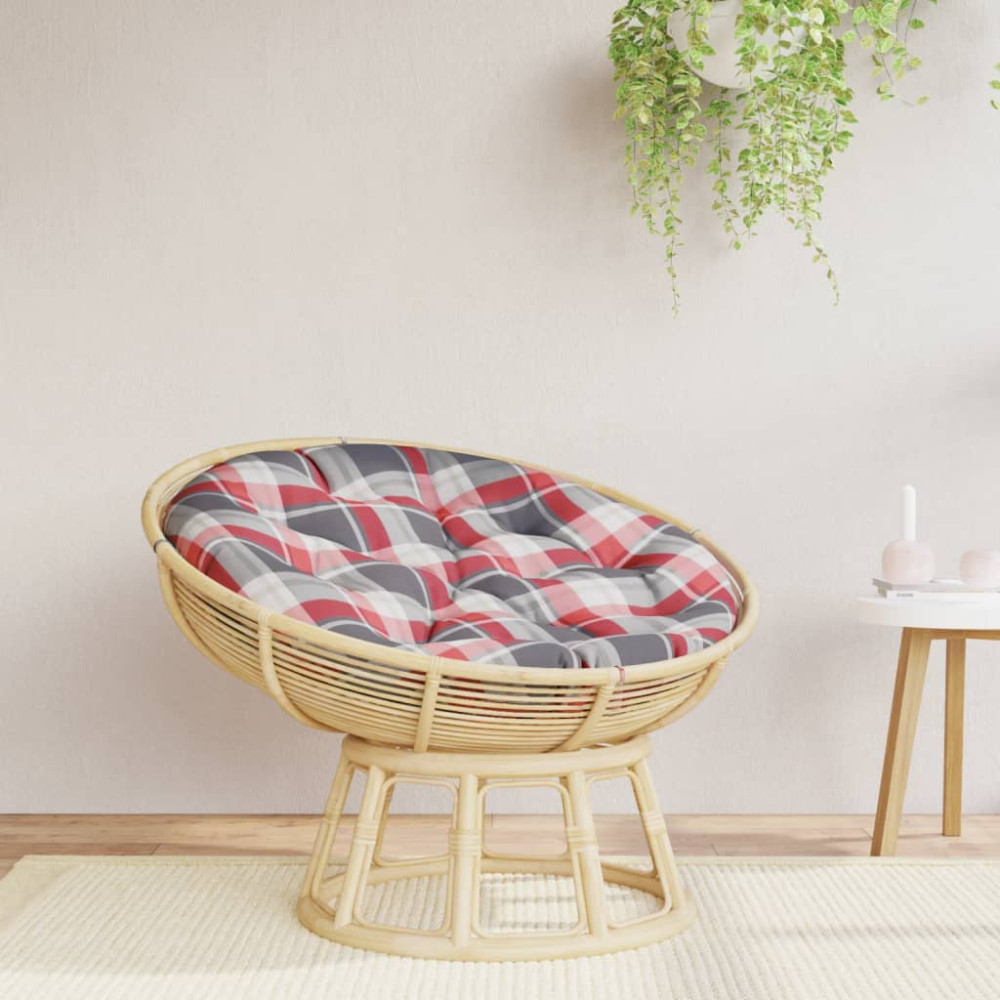 Produktbild för Rund dyna rödrutig Ø 100 x11 cm oxfordtyg