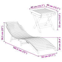 Produktbild för Solstol 2 pcs Brun 198 x 55 x 58,5 cm Massivt teakträ
