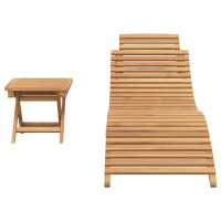 Produktbild för Solstol 2 pcs Brun 198 x 55 x 58,5 cm Massivt teakträ