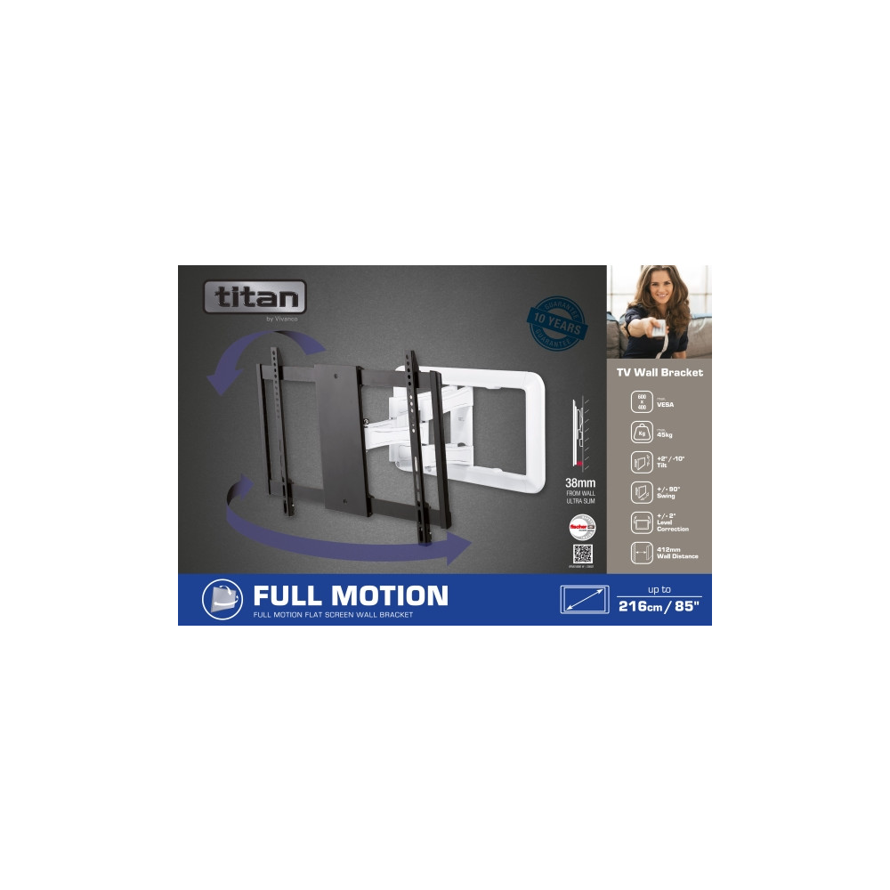 Produktbild för Vivanco VVTVFMOR85INCH45KGS, 2,16 m (85"), 45 kg, 200 x 200...
