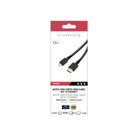 Produktbild för Vivanco VVVHDMI15MICRO, 1,5 m, HDMI Typ A (standard), HDMI T...
