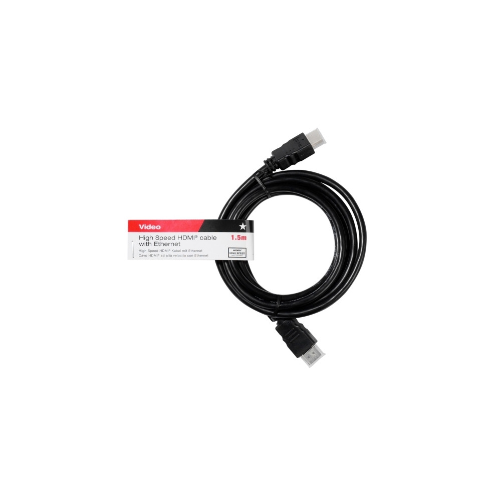 Produktbild för Vivanco VVVHFM15MMK, 1,5 m, HDMI Typ A (standard), HDMI Typ...