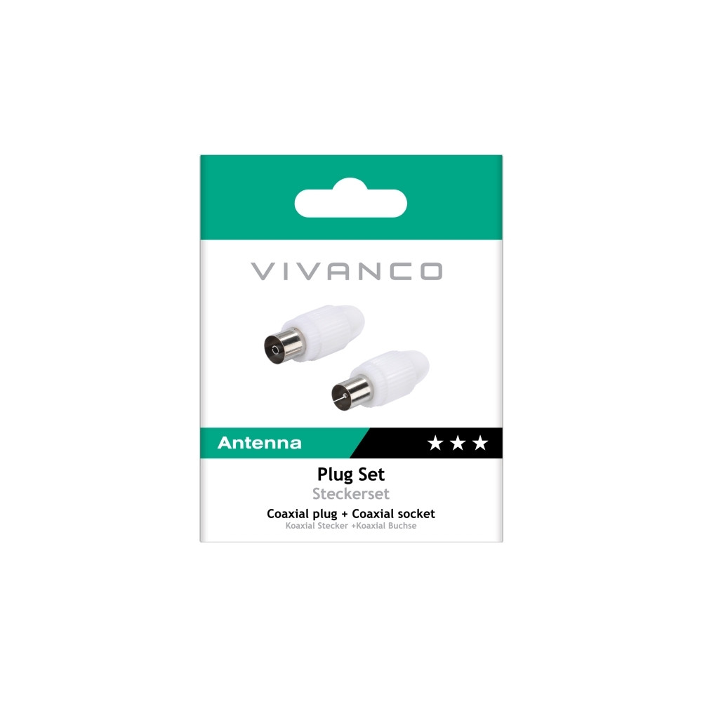 Produktbild för Vivanco VVANKITSOCPLUG, IEC, IEC, IEC, Hankoppling, Honkoppl...
