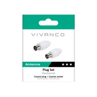 Produktbild för Vivanco VVANKITSOCPLUG, IEC, IEC, IEC, Hankoppling, Honkoppl...