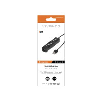 Produktbild för Vivanco VVITHUB20USB7IN1OUT, USB 2.0 Type-A, USB 2.0 Type-A,...