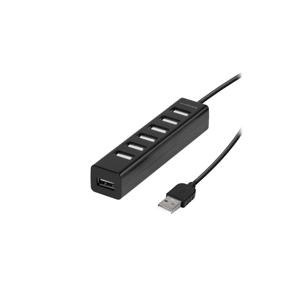 Produktbild för Vivanco VVITHUB20USB7IN1OUT, USB 2.0 Type-A, USB 2.0 Type-A,...