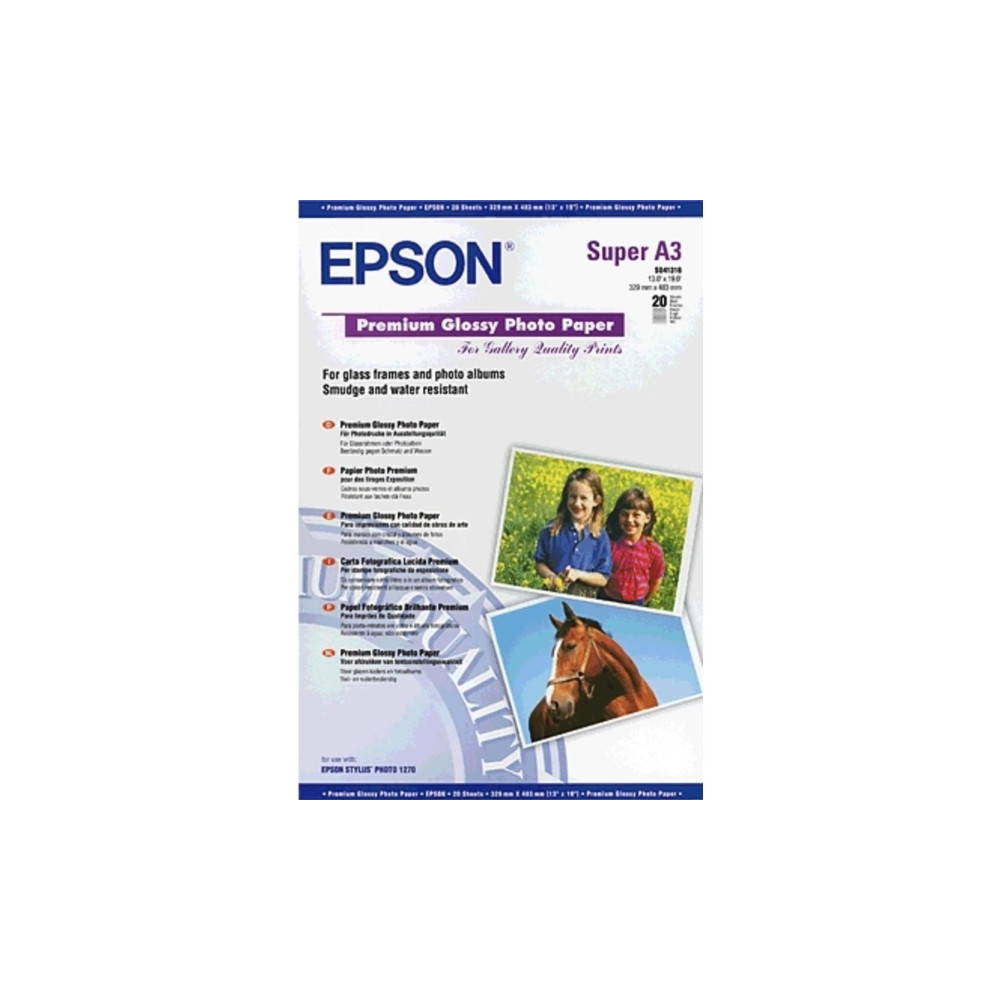 Produktbild för Epson Premium - fotopapper - blank - 20 ark - Super A3/B - 255 g/m²
