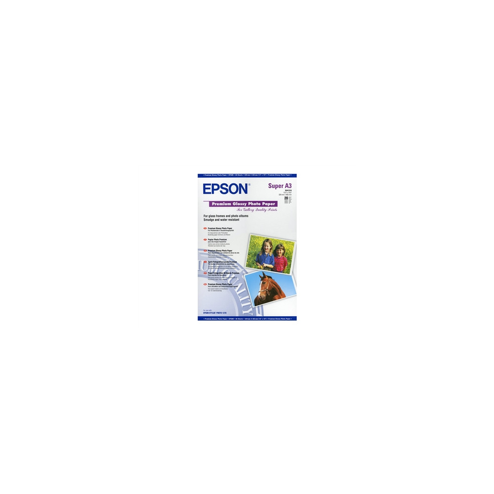 Produktbild för Epson Premium - fotopapper - blank - 20 ark - Super A3/B - 255 g/m²