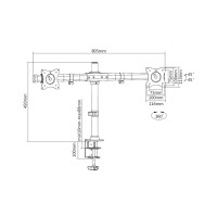 Produktbild för Multibrackets M Deskmount Basic Dual monteringssats - för 2 LCD-bildskärmar - svart