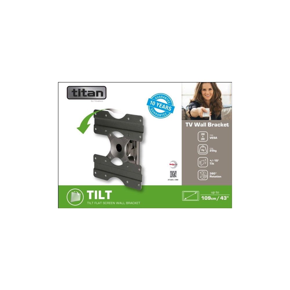 Produktbild för Vivanco VVTVFI43INC25KGPIAT, 109,2 cm (43"), 75 x 75 mm, 200...