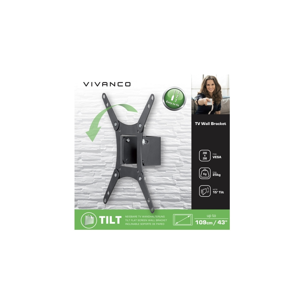 Produktbild för Vivanco VVTVFIX43INCH25KG, 109,2 cm (43"), 25 kg, 75 x 75 mm...