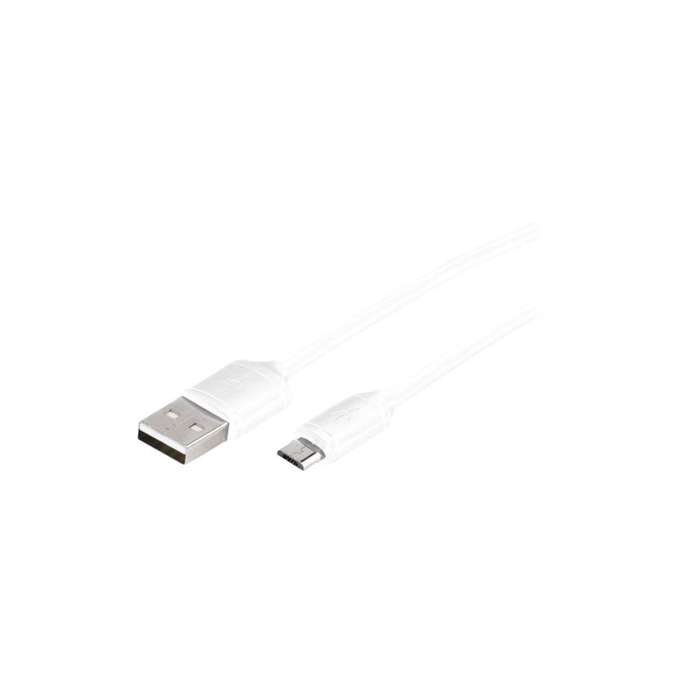 Produktbild för Vivanco VVITUSBMICUSBA10W, 1 m, USB A, Micro-USB B, USB 2.0,...