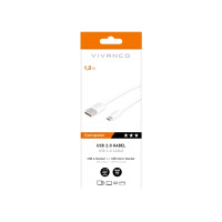 Produktbild för Vivanco VVITUSBMICUSBA10W, 1 m, USB A, Micro-USB B, USB 2.0,...