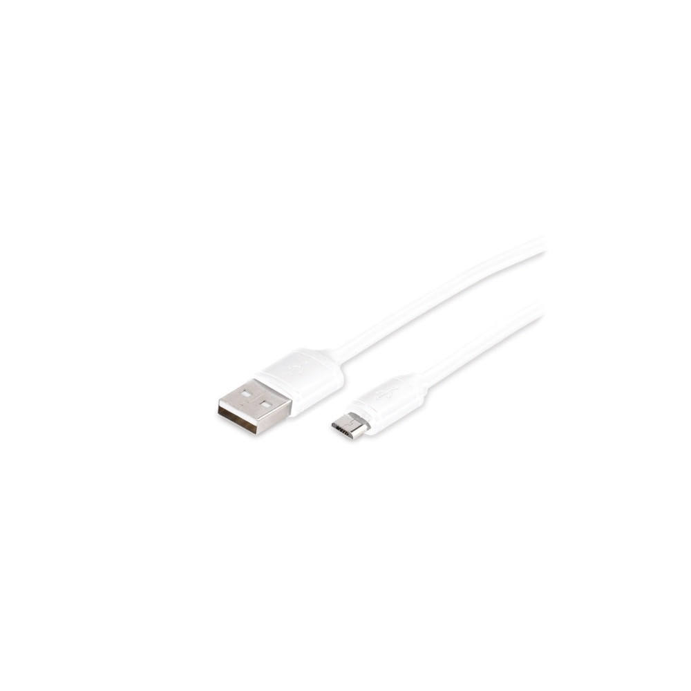 Produktbild för Vivanco VVITUSBMICUSBA10W, 1 m, USB A, Micro-USB B, USB 2.0,...