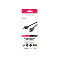 Produktbild för Vivanco VVVHDMI20MMGG, 2 m, HDMI Typ A (standard), HDMI Typ...