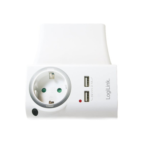 LogiLink LogiLink 4 in 1 Socket strömadapter - CEE 7/4, 2 x USB