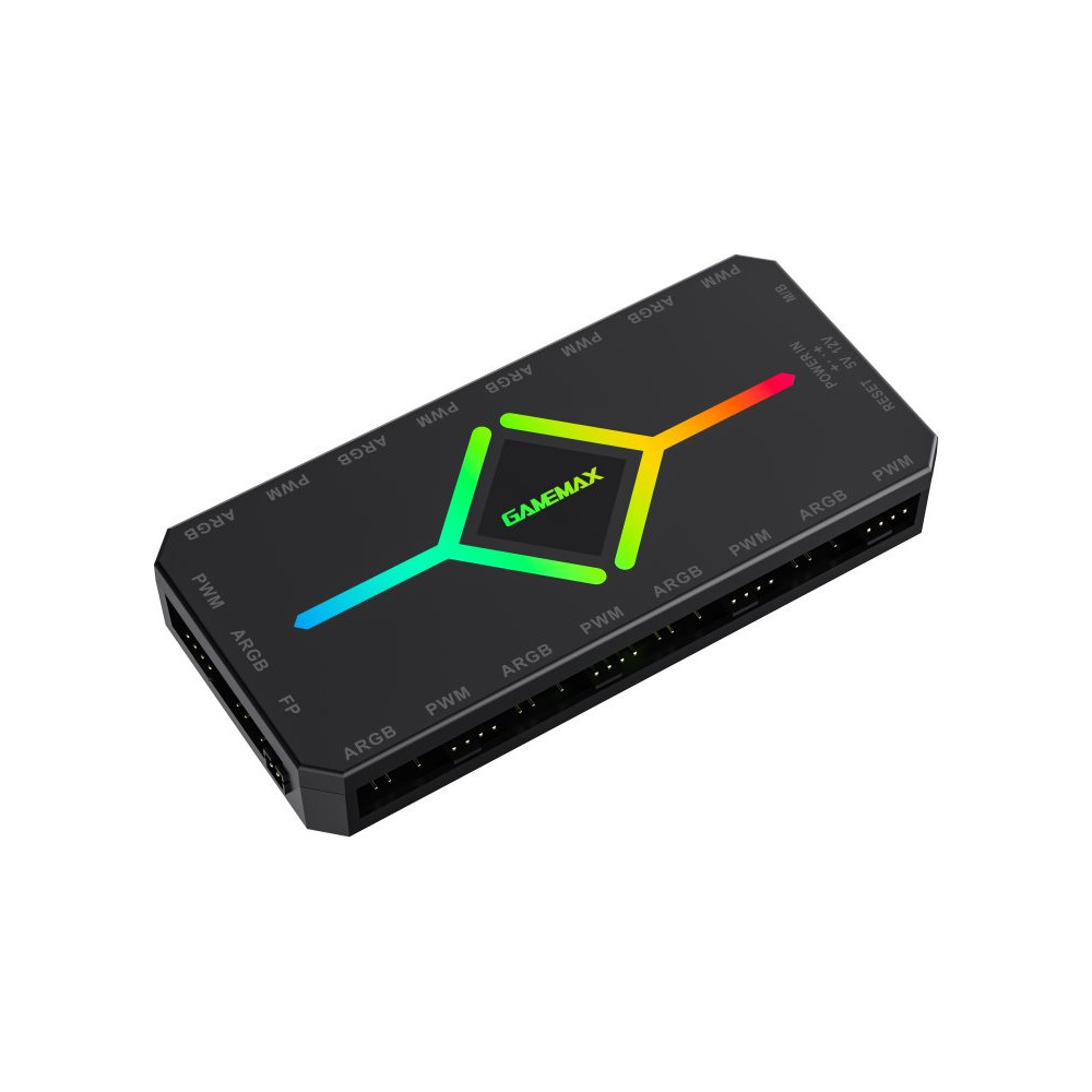 Produktbild för GameMax V4.0 ARGB HUB PWM BK - systemfläktnav