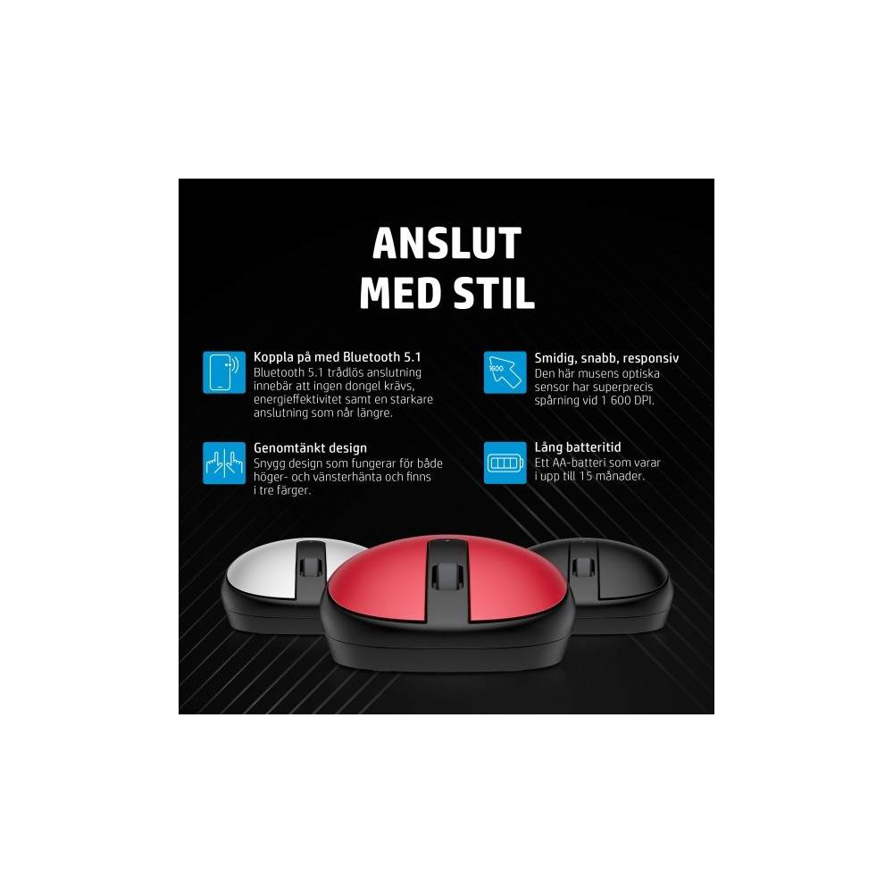 Produktbild för HP 240 - mus - Bluetooth 5.1 - månvit