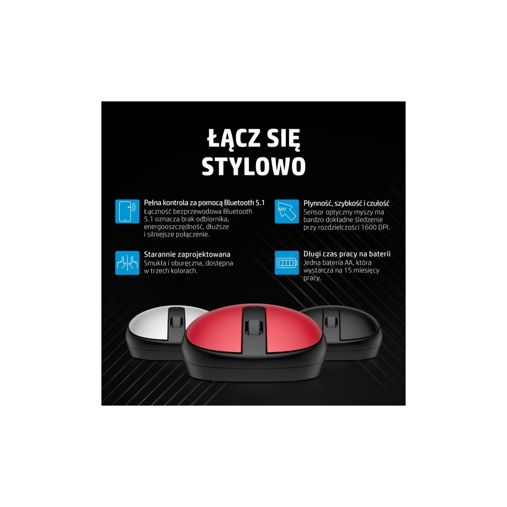Produktbild för HP 240 - mus - Bluetooth 5.1 - månvit