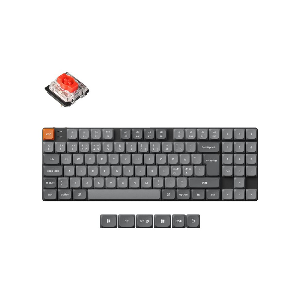 Produktbild för Keychron K13 Max - tangentbord - QMK, anpassad, mekanisk, ISO-layout samling - 80% - QWERTY - Nordisk Inmatningsenhet