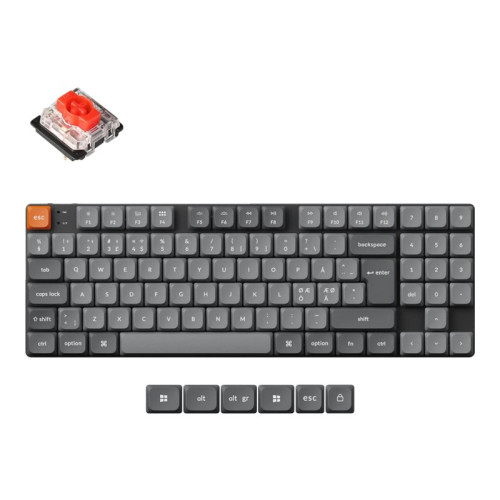 Keychron Keychron K13 Max - tangentbord - QMK, anpassad, mekanisk, ISO-layout samling - 80% - QWERTY - Nordisk Inmatningsenhet