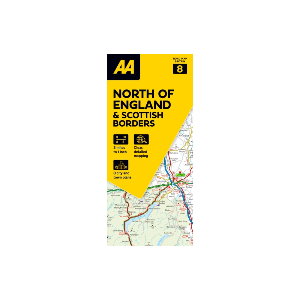 Produktbild för AA Road Map North of England & Scottish Borders