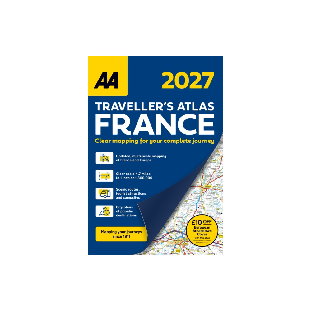 Produktbild för AA Traveller’s Atlas France 2027 (häftad, eng)