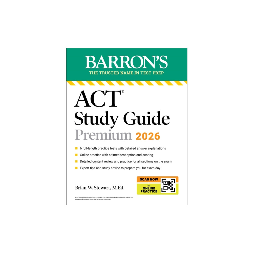 Produktbild för ACT Study Guide Premium, 2026: 6 Practice Tests + Comprehensive Review + Online Practice for the New Enhanced ACT (häftad, eng)