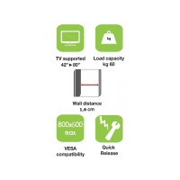 Produktbild för TECHly konsol - Ultrasmal - för LCD-TV - svart