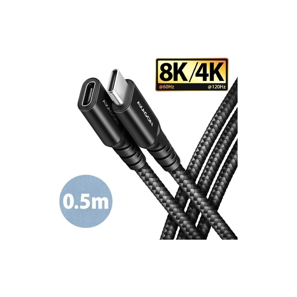 Produktbild för AXAGON BUCM32-CF05AB - USB-förlängningskabel - 24 pin USB-C till 24 pin USB-C - 50 cm