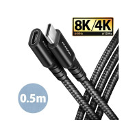 Produktbild för AXAGON BUCM32-CF05AB - USB-förlängningskabel - 24 pin USB-C till 24 pin USB-C - 50 cm