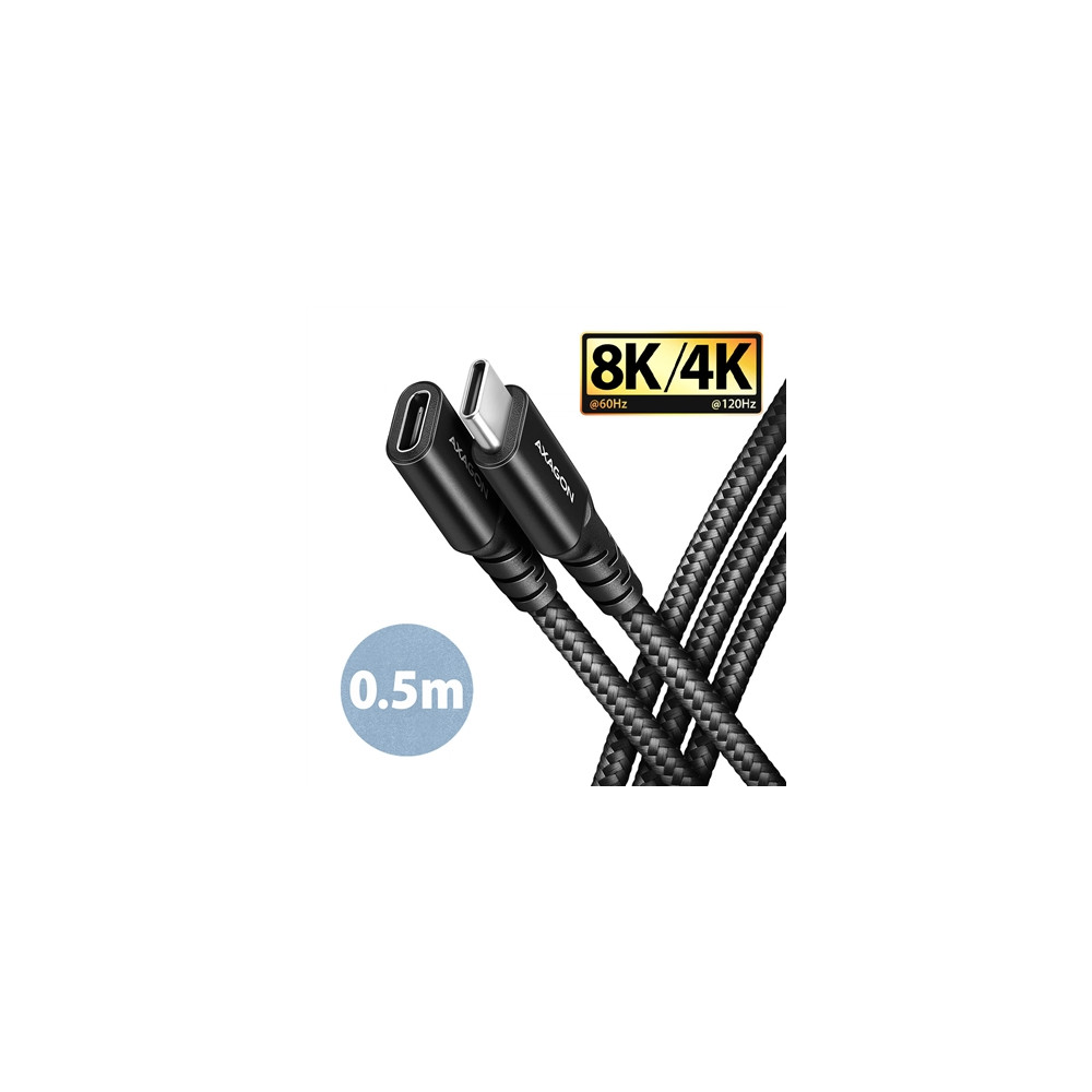 Produktbild för AXAGON BUCM32-CF05AB - USB-förlängningskabel - 24 pin USB-C till 24 pin USB-C - 50 cm
