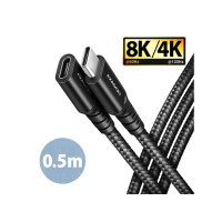 Produktbild för AXAGON BUCM32-CF05AB - USB-förlängningskabel - 24 pin USB-C till 24 pin USB-C - 50 cm