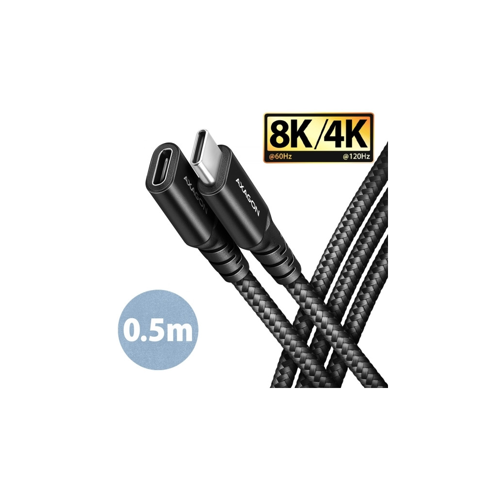 Produktbild för AXAGON BUCM32-CF05AB - USB-förlängningskabel - 24 pin USB-C till 24 pin USB-C - 50 cm