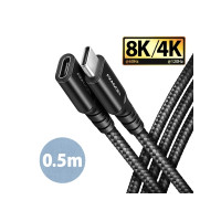 Produktbild för AXAGON BUCM32-CF05AB - USB-förlängningskabel - 24 pin USB-C till 24 pin USB-C - 50 cm