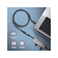 Produktbild för AXAGON BUCM32-CF05AB - USB-förlängningskabel - 24 pin USB-C till 24 pin USB-C - 50 cm