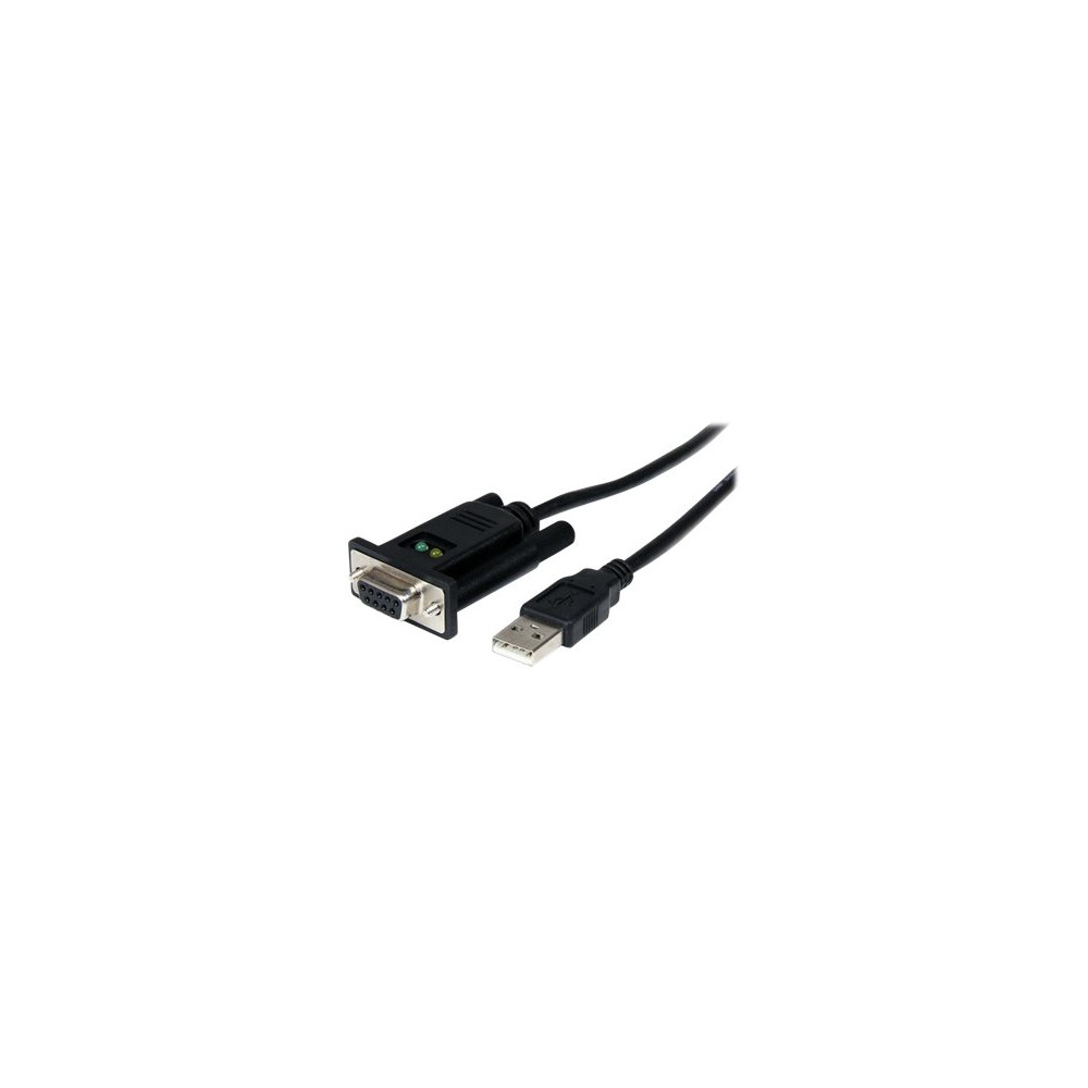 Produktbild för StarTech.com USB till nollmodem RS232 DB9 seriell DCE-kabeladapter med 1 port och FTDI - seriell adapter - USB 2.0 - RS-232