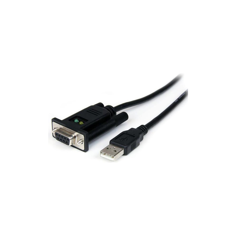 Produktbild för StarTech.com USB till nollmodem RS232 DB9 seriell DCE-kabeladapter med 1 port och FTDI - seriell adapter - USB 2.0 - RS-232