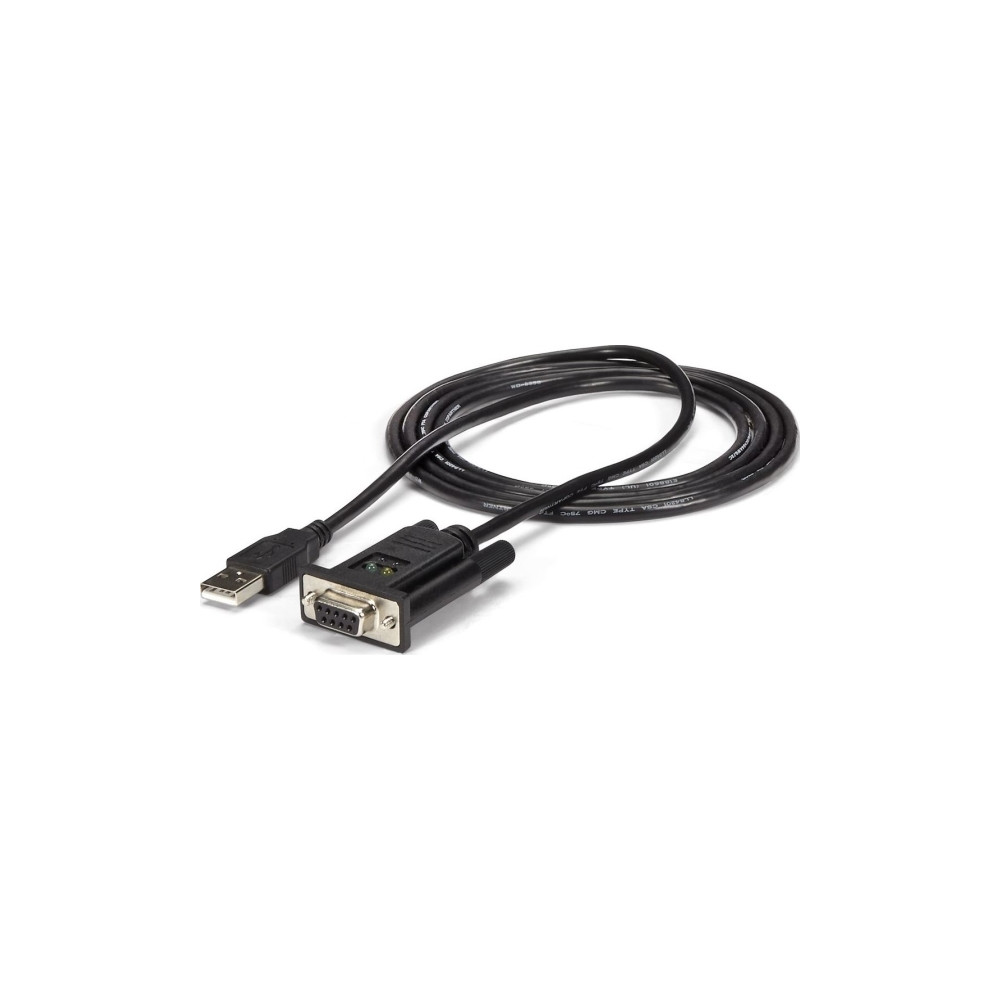 Produktbild för StarTech.com USB till nollmodem RS232 DB9 seriell DCE-kabeladapter med 1 port och FTDI - seriell adapter - USB 2.0 - RS-232