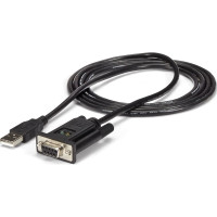 Produktbild för StarTech.com USB till nollmodem RS232 DB9 seriell DCE-kabeladapter med 1 port och FTDI - seriell adapter - USB 2.0 - RS-232