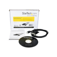 Produktbild för StarTech.com USB till nollmodem RS232 DB9 seriell DCE-kabeladapter med 1 port och FTDI - seriell adapter - USB 2.0 - RS-232