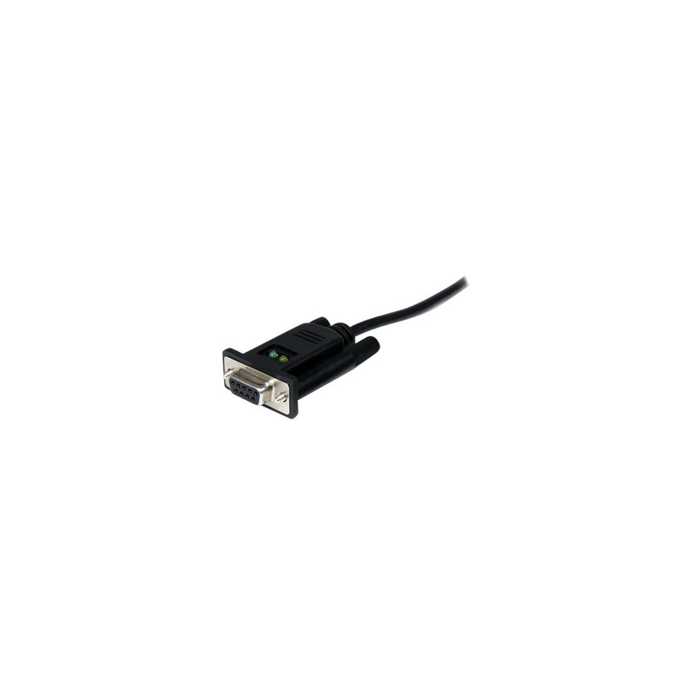 Produktbild för StarTech.com USB till nollmodem RS232 DB9 seriell DCE-kabeladapter med 1 port och FTDI - seriell adapter - USB 2.0 - RS-232