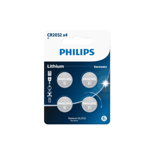 Philips PHILIPS knappcellsbatteri litium CR2032 4-pack