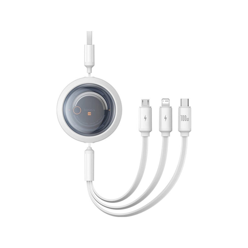 Produktbild för Baseus USB-kabel 3in1 Baseus Free2Draw USB till M+L+C 100W,...